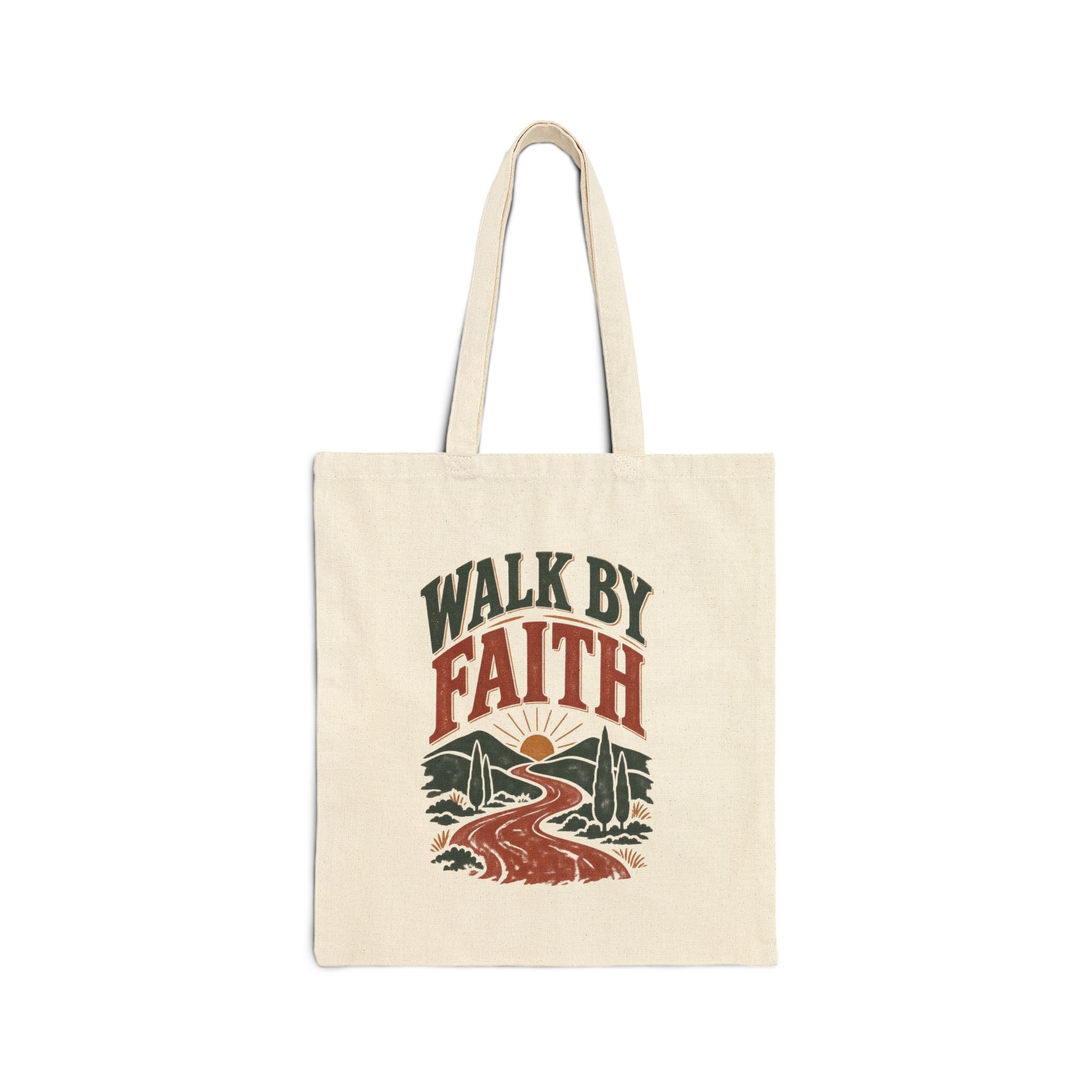 Walk By Faith canvas tote