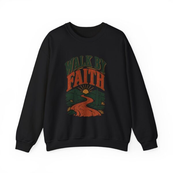Faith Graphic Sweatshirt — "Walk By Faith" Scenic Crewneck