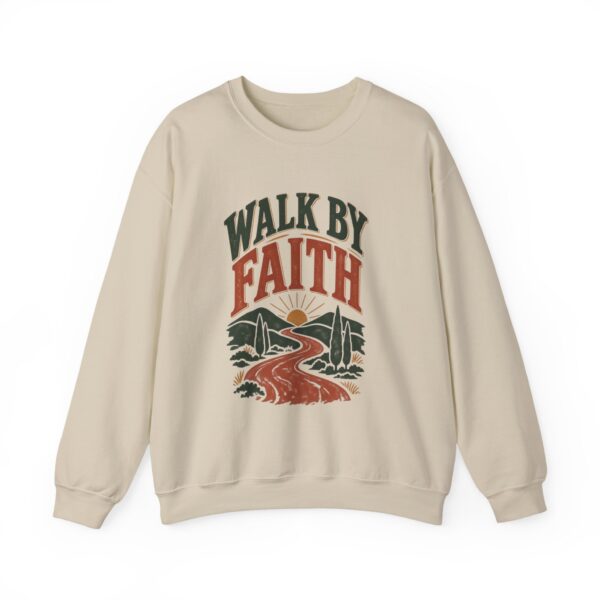 Faith Graphic Sweatshirt — "Walk By Faith" Scenic Crewneck