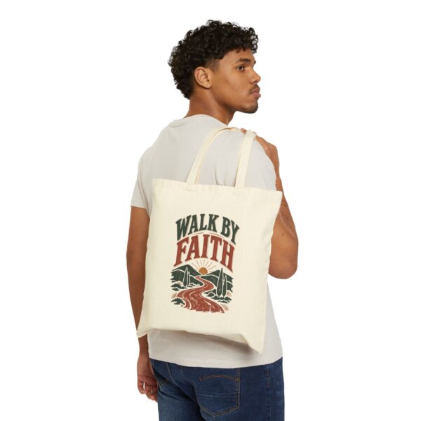 Walk By Faith Canvas Tote — Inspirational Christian Eco Grocery Bag