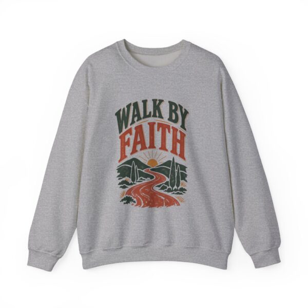 Faith Graphic Sweatshirt — "Walk By Faith" Scenic Crewneck